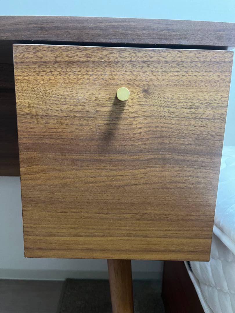 LOWYA [幅110] 日本製 デスク 単品 ドレッサー 収納 真鍮 木目