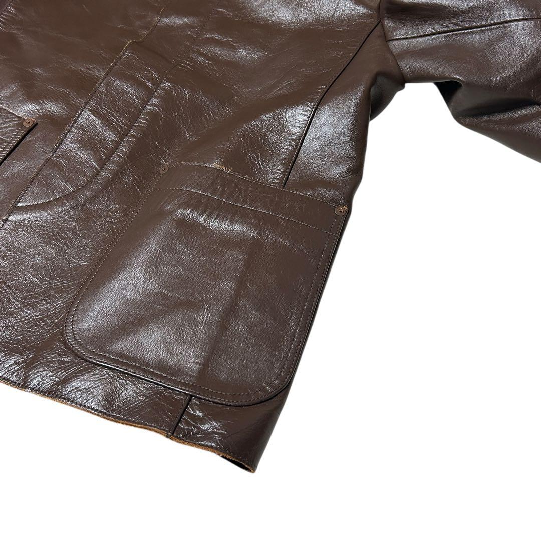 極美品　WORK NOT WORK スタンドカラー　ホースレザージャケット　M