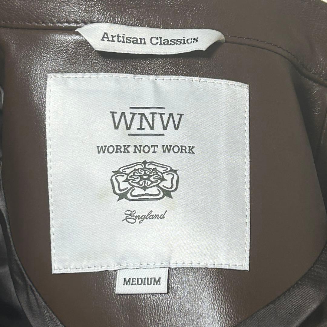 極美品　WORK NOT WORK スタンドカラー　ホースレザージャケット　M