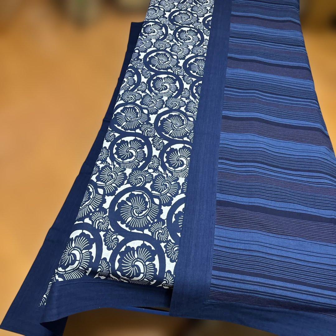 越後片貝紺仁さん　型染めリバーシブルコタツ掛けカバー