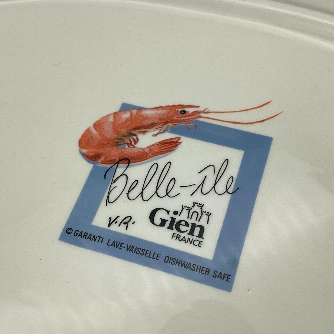 4　Gien belle ile　ジアン プレート 大皿 オーバル　展示保管品