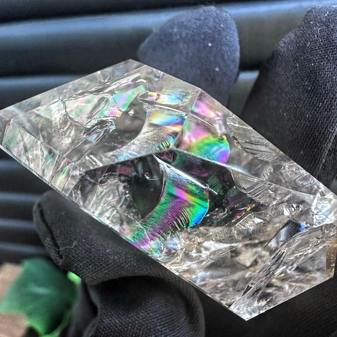 絶品❗アゼツライト☆虹入りアイリスクォーツクリスタルフリー型2点セットA1043