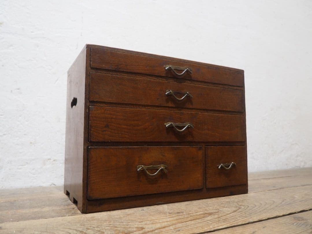 1268 アンティーク　小引き出し　収納棚　小物入れ　ケース　昭和レトロ　骨董