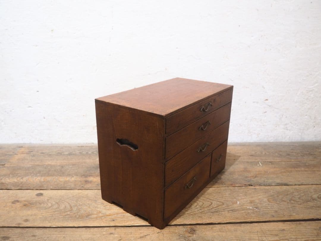 1268 アンティーク　小引き出し　収納棚　小物入れ　ケース　昭和レトロ　骨董