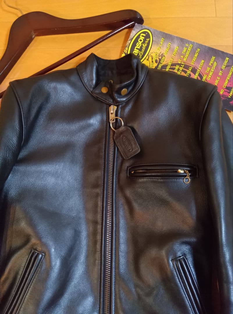 こ*吉様 超美品VANSON TYPE Bシングルライダース34黒ブラック付属品