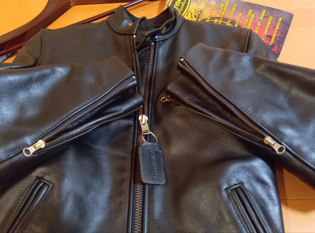 こ*吉様 超美品VANSON TYPE Bシングルライダース34黒ブラック付属品