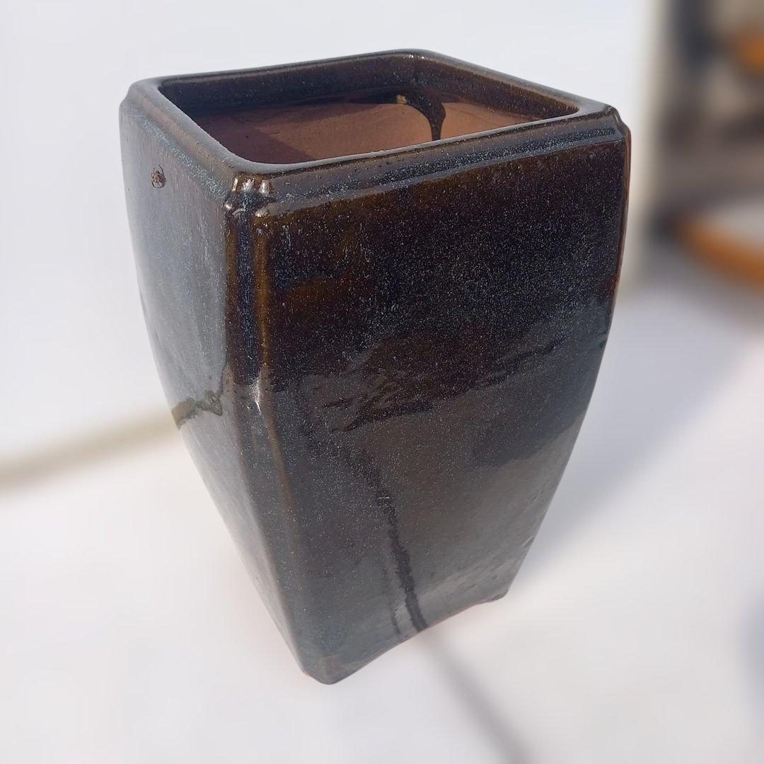 海鼠釉（なまこゆう）　角型植木鉢