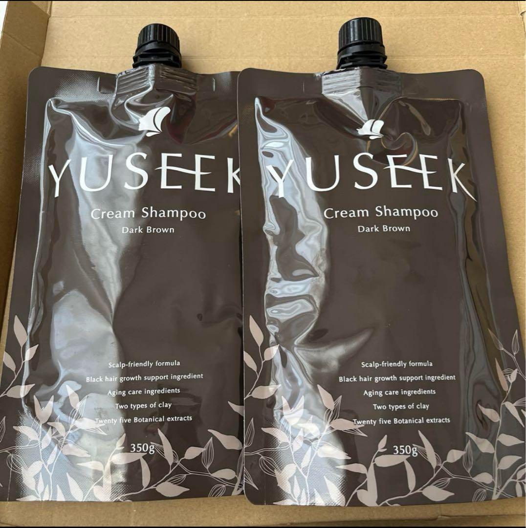 新品・未開封【YUSEEK 】クリームシャンプー ダークブラウン 350g 2個