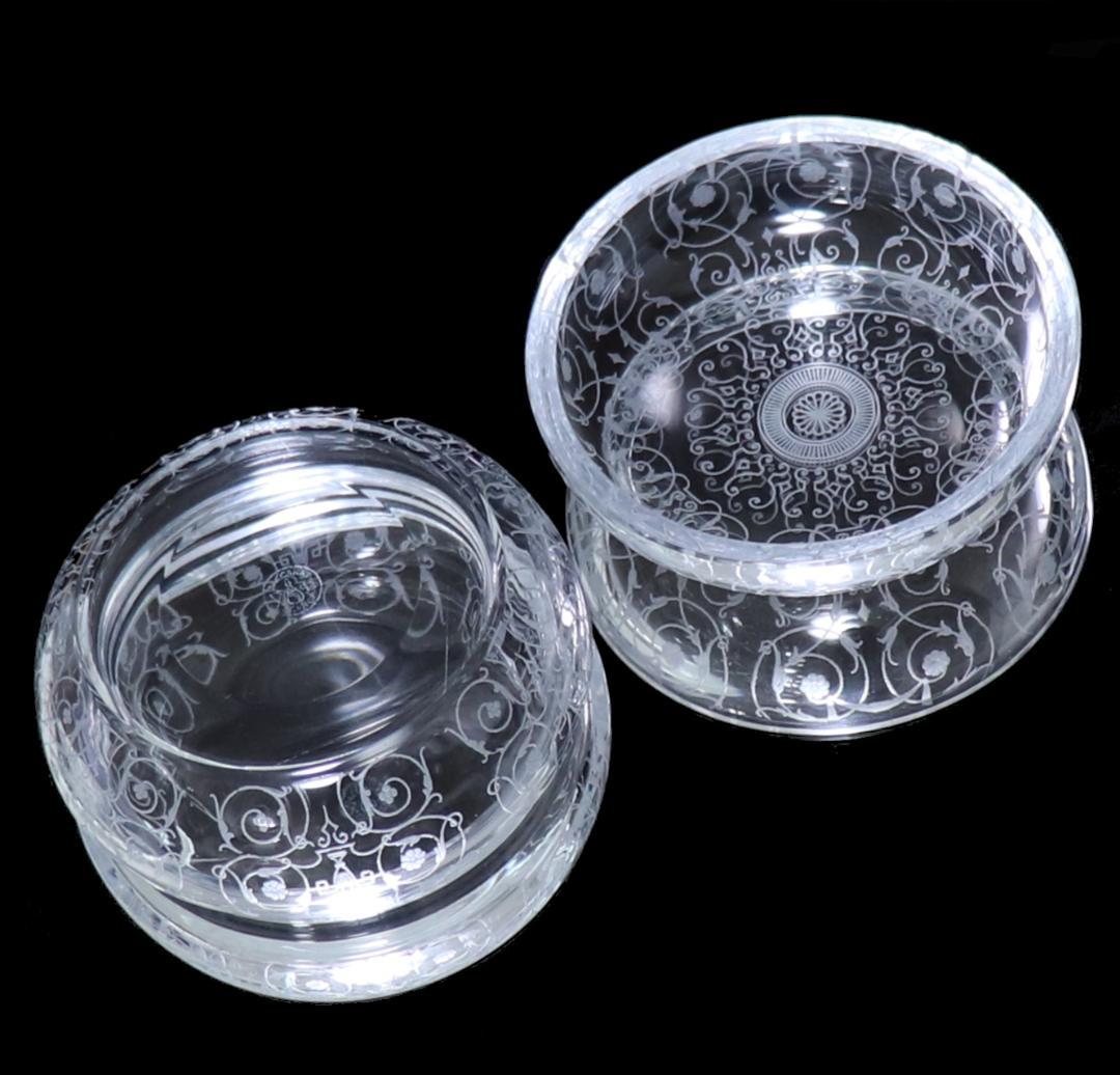 オールド・バカラ レアモデル唐草文様蓋物 小物入れボンボニエール ミケランジェロ