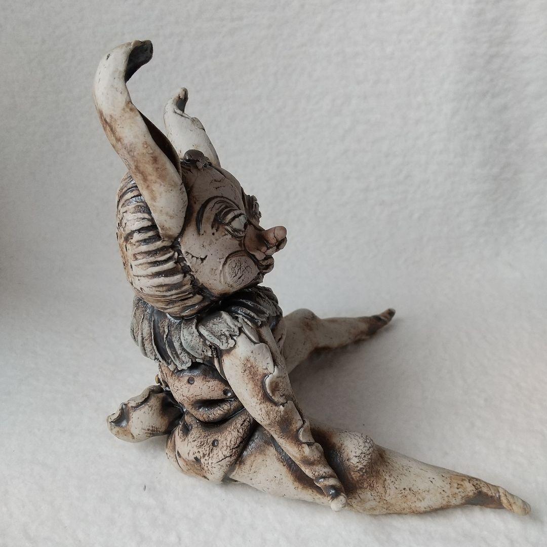 陶器人形 作家物 花とウサギの妖精 インテリア オブジェ