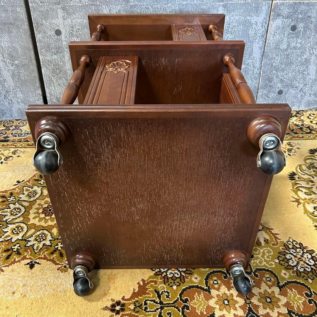 ꧁レトロ家具꧂キャスター付飾り棚 サイドボード テレフォンスタンド テーブル