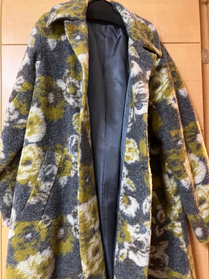 プランテーション　ウール混　花柄コート