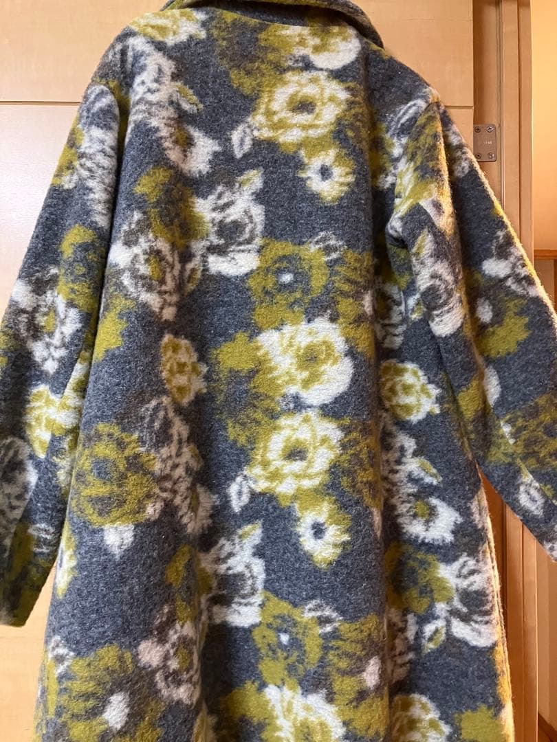 プランテーション　ウール混　花柄コート