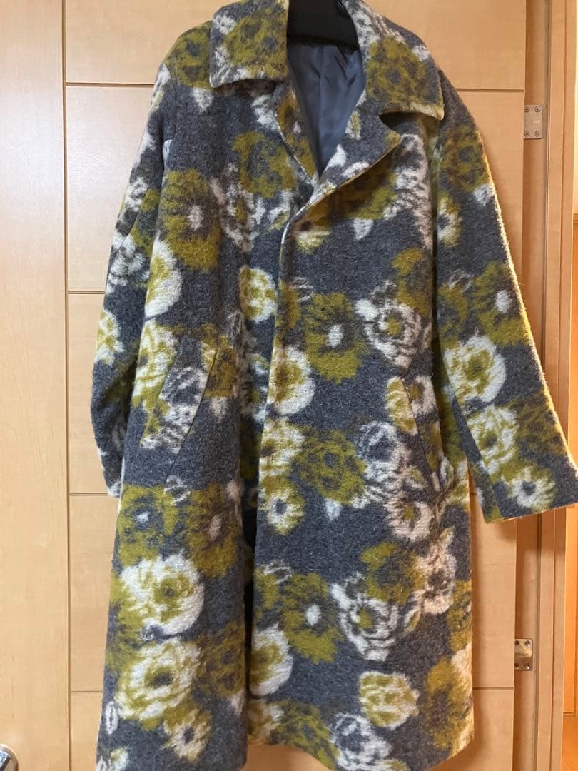 プランテーション　ウール混　花柄コート