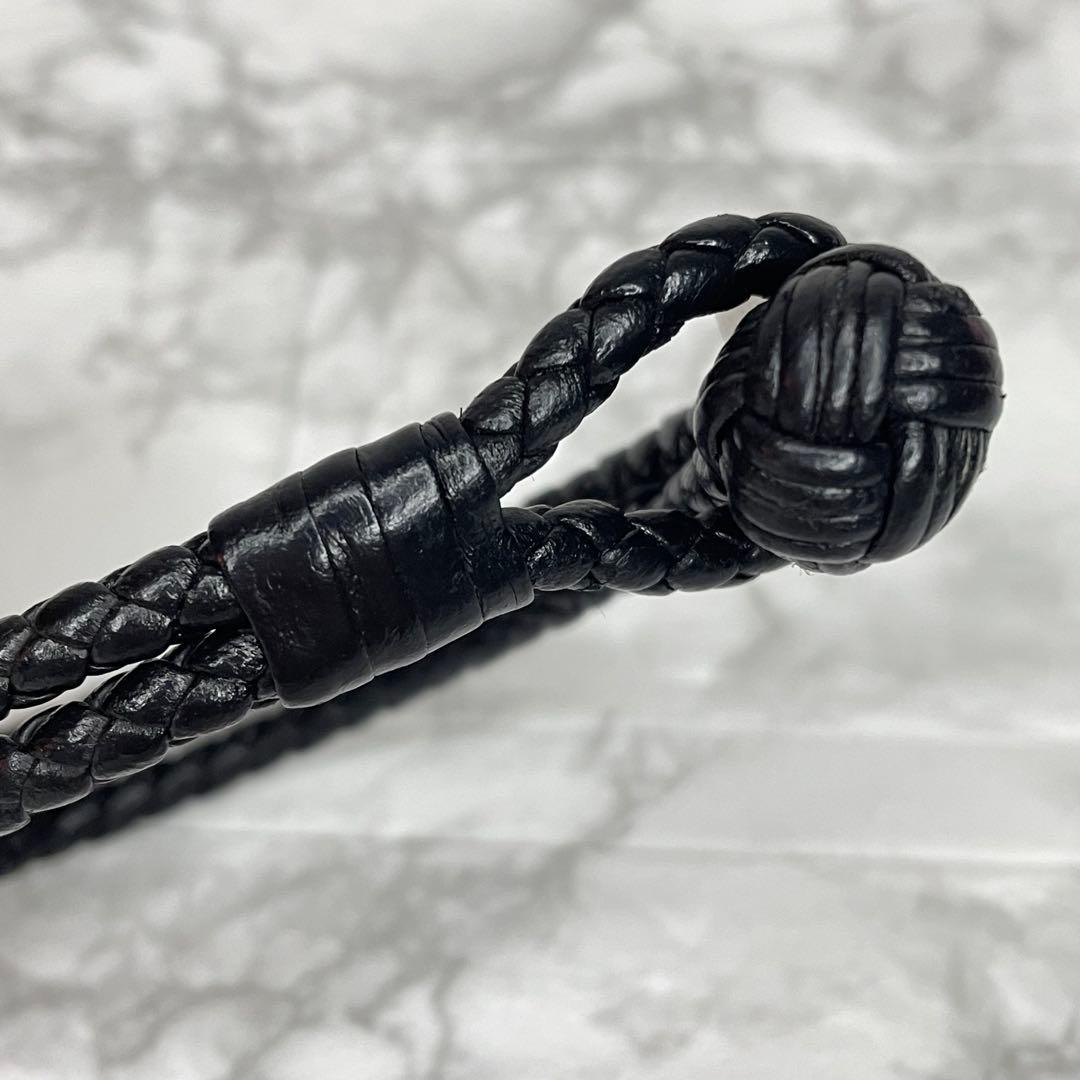 BOTTEGA VENETA ボッテガ イントレチャート ブレスレット 黒 革