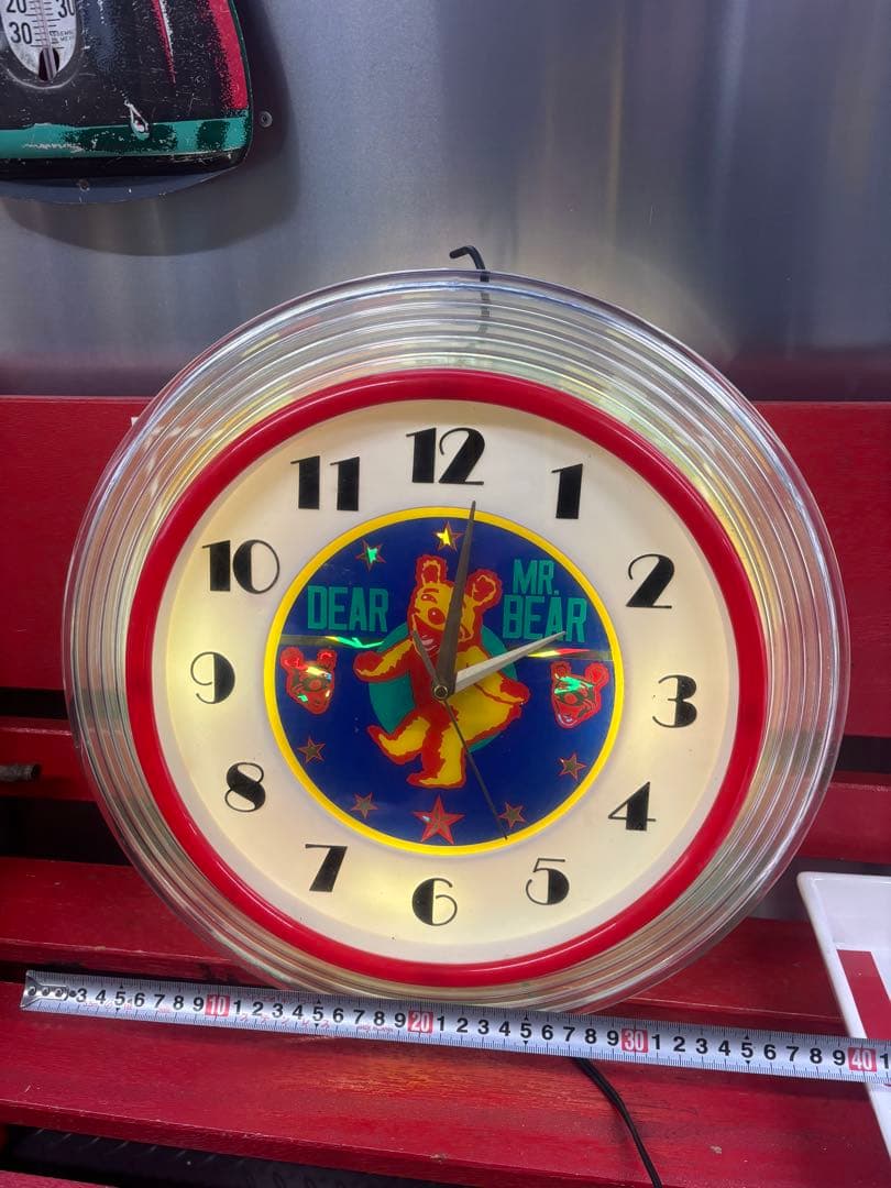 ベアーサービス　スマイルベアー　ビンテージ　看板　掛け時計　ネオン　レトロ