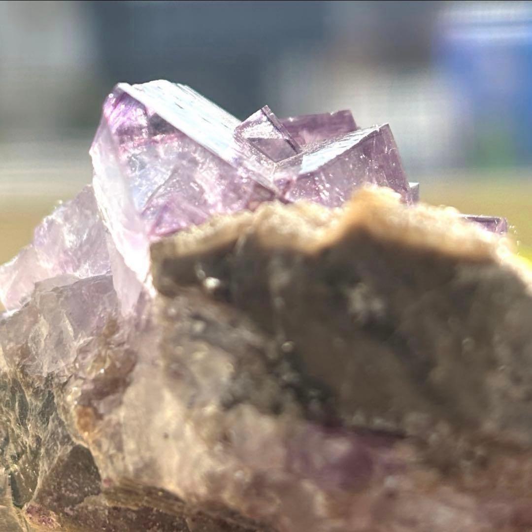 中国　ヤオガンシャン産　ブルー　パープル　フローライト　原石　鉱物標本