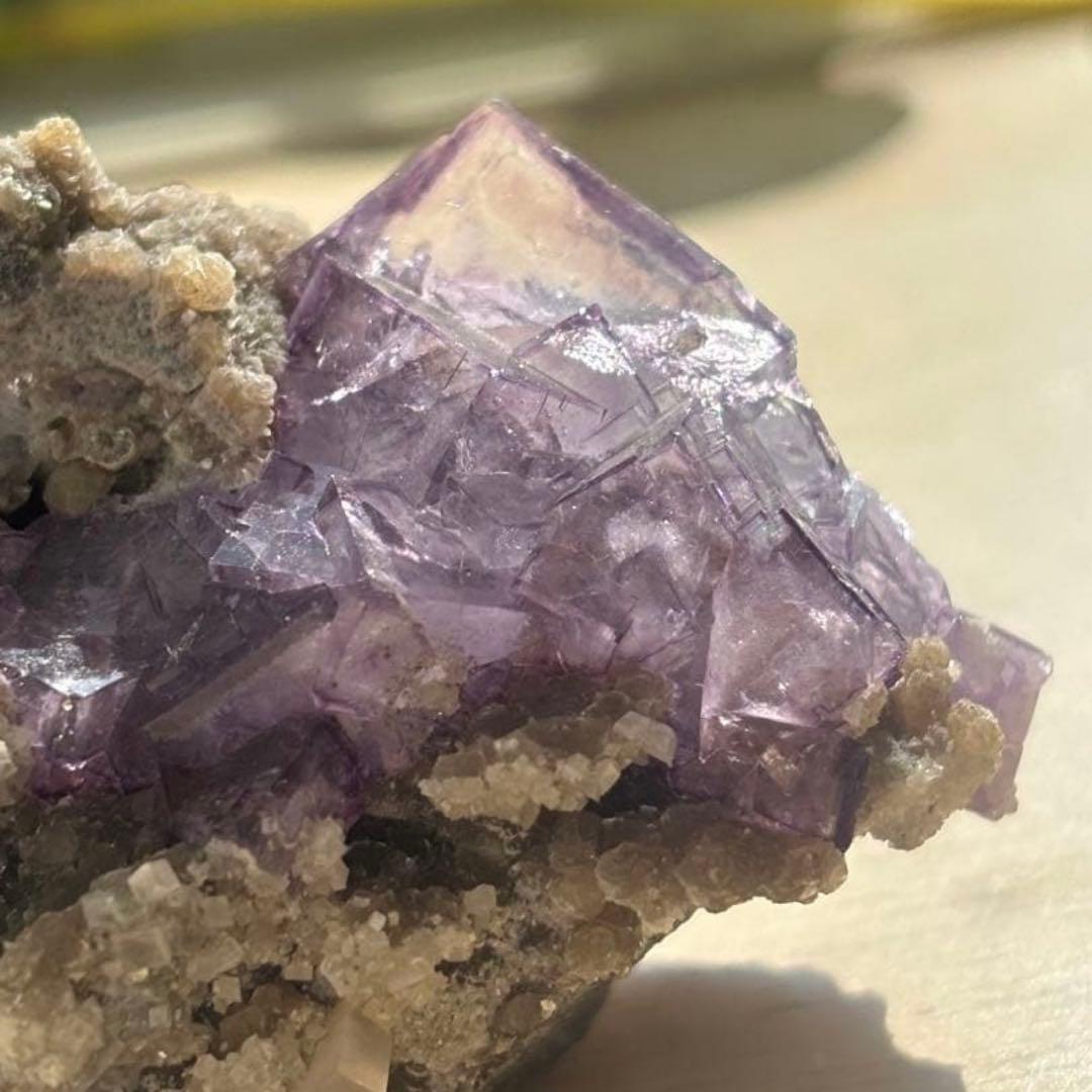 中国　ヤオガンシャン産　ブルー　パープル　フローライト　原石　鉱物標本