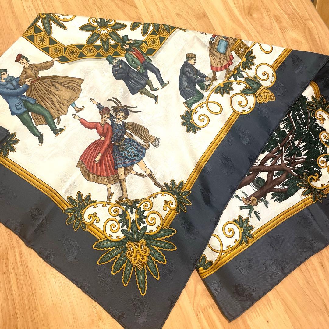 HERMES カレ90 Joies ｄ’Hiver 冬の愉しみ シルク