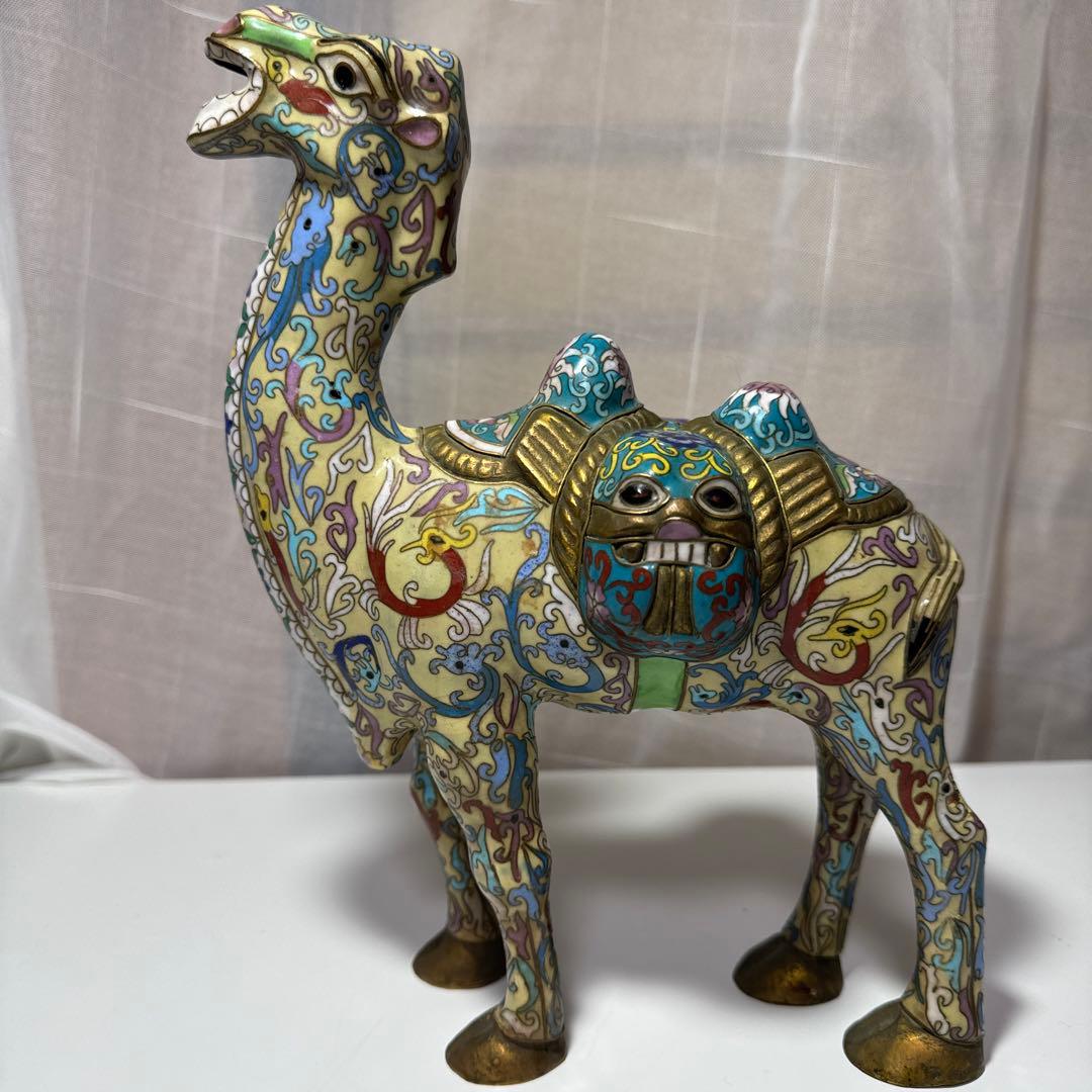 19世紀 景泰藍（七宝焼き）駱駝 置物 インテリア 骨董 アンティーク 美品