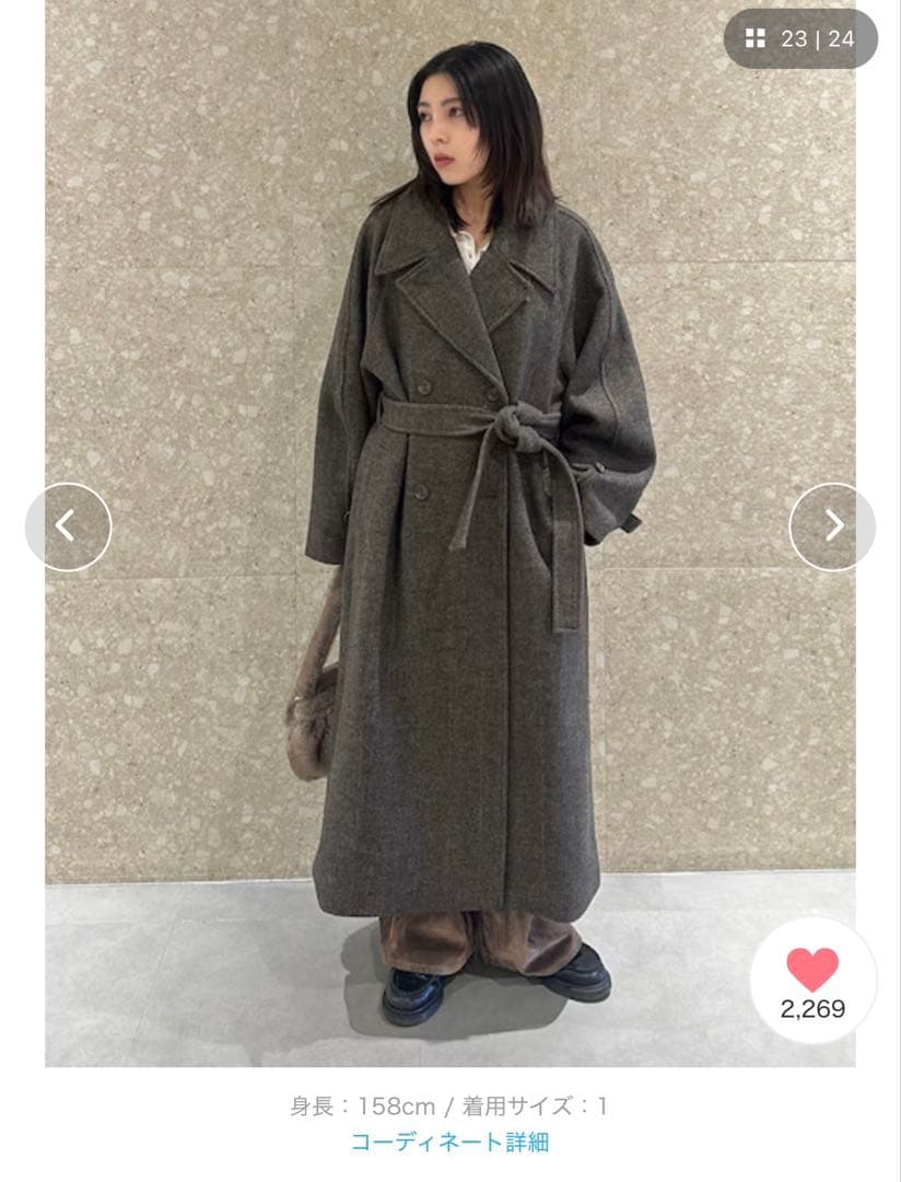 MOUSSY FORM SLEEVE ロングコート サイズ1