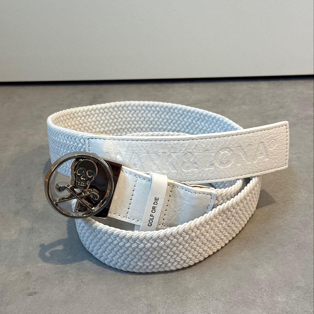 美品 ★ MARK&LONA ベルト レザー 革 ホワイト 正規品