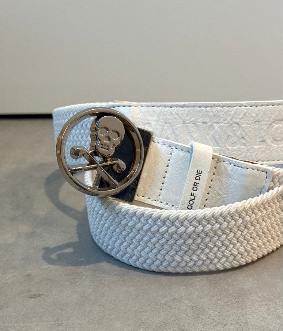 美品 ★ MARK&LONA ベルト レザー 革 ホワイト 正規品