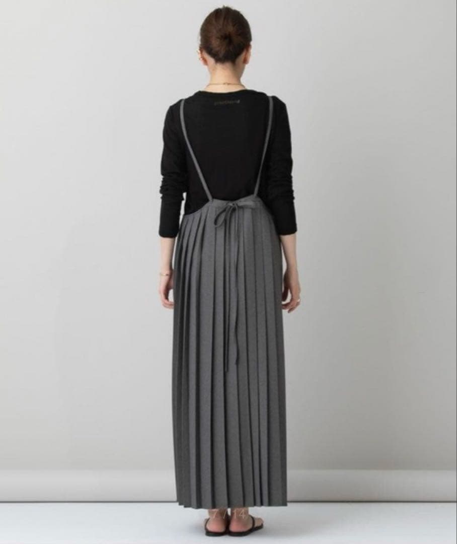 Curensology プリーツサロペット グレー