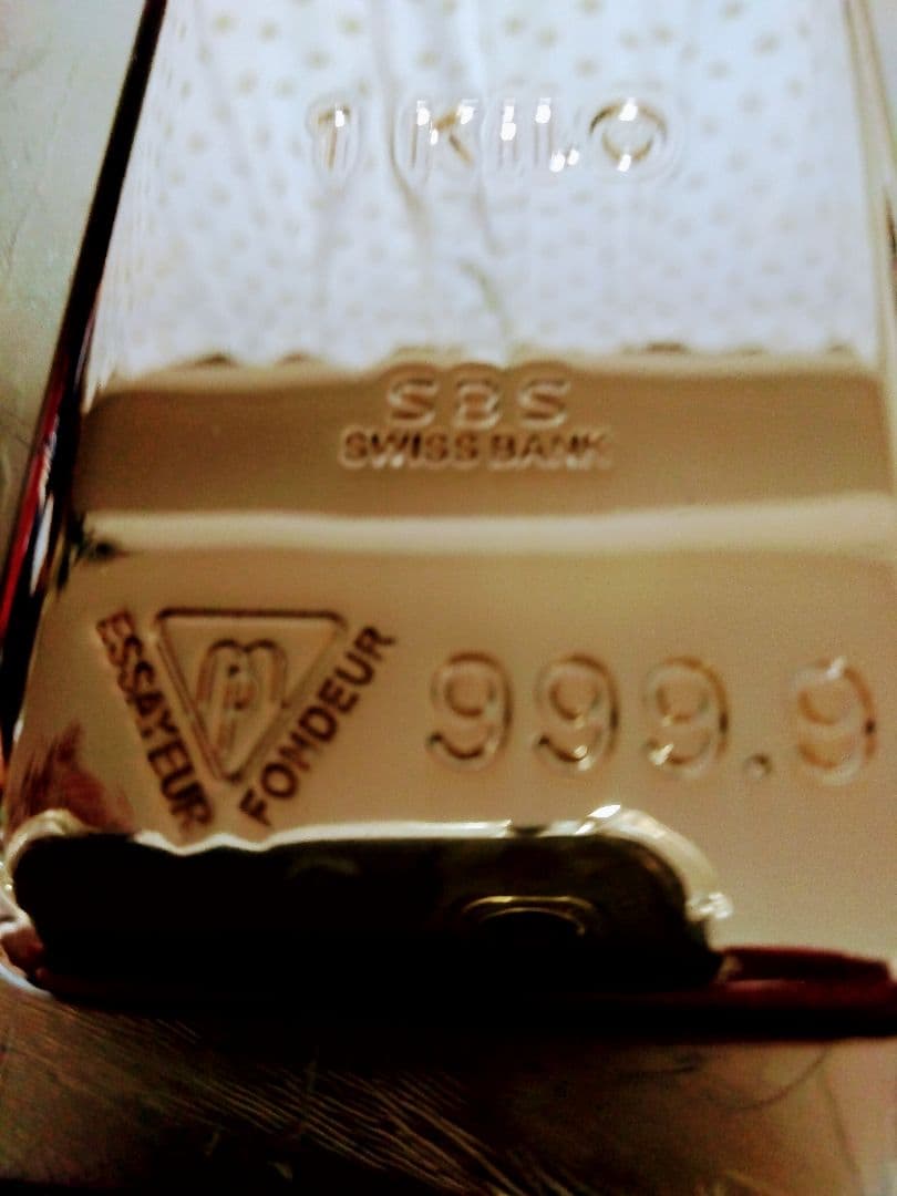 参考品.Swiss Bank ３８８g位.純金バー 999.9.裏画24KG有り