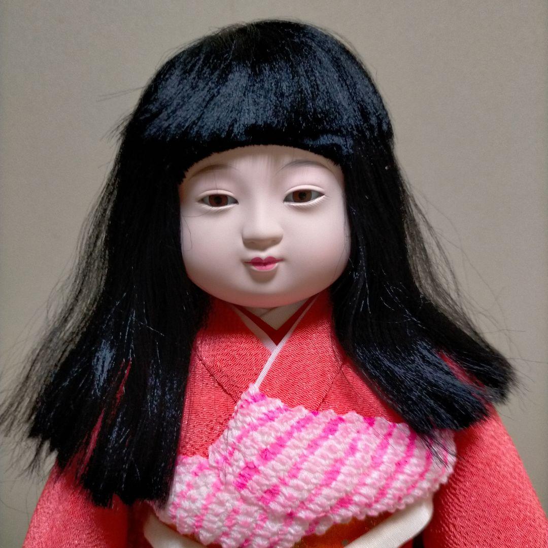 久月の市松人形　女の子　ガラスケース付き