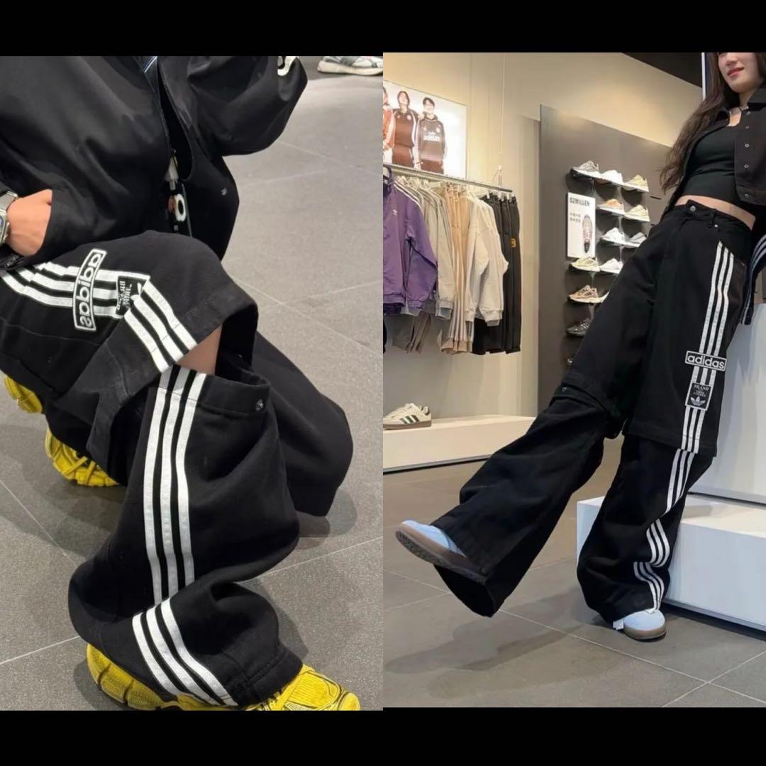 新品28】★当日発送★アディダス アディブレイク 2-IN-1 デニムパンツ 黒