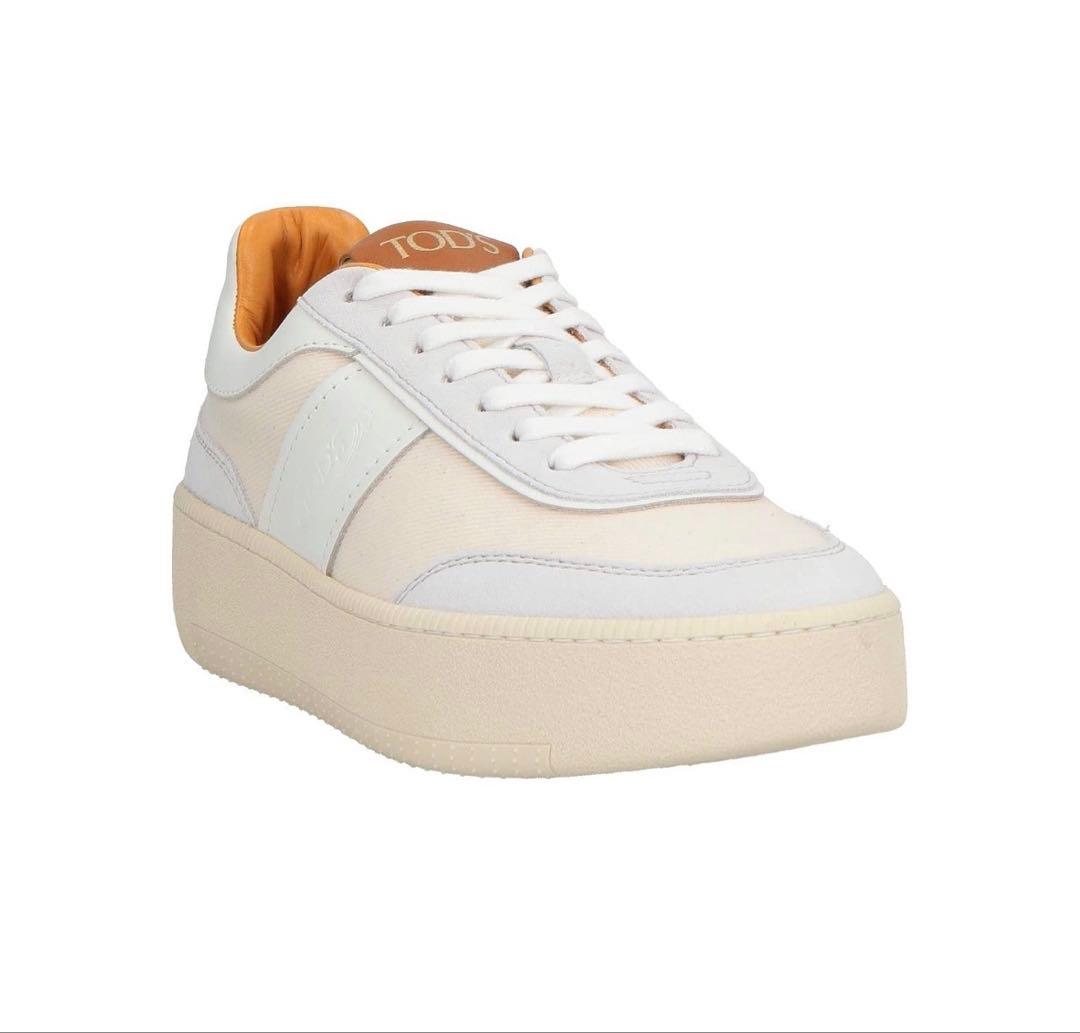 TOD'Sレザースニーカー ホワイト/ブラウン　36新品