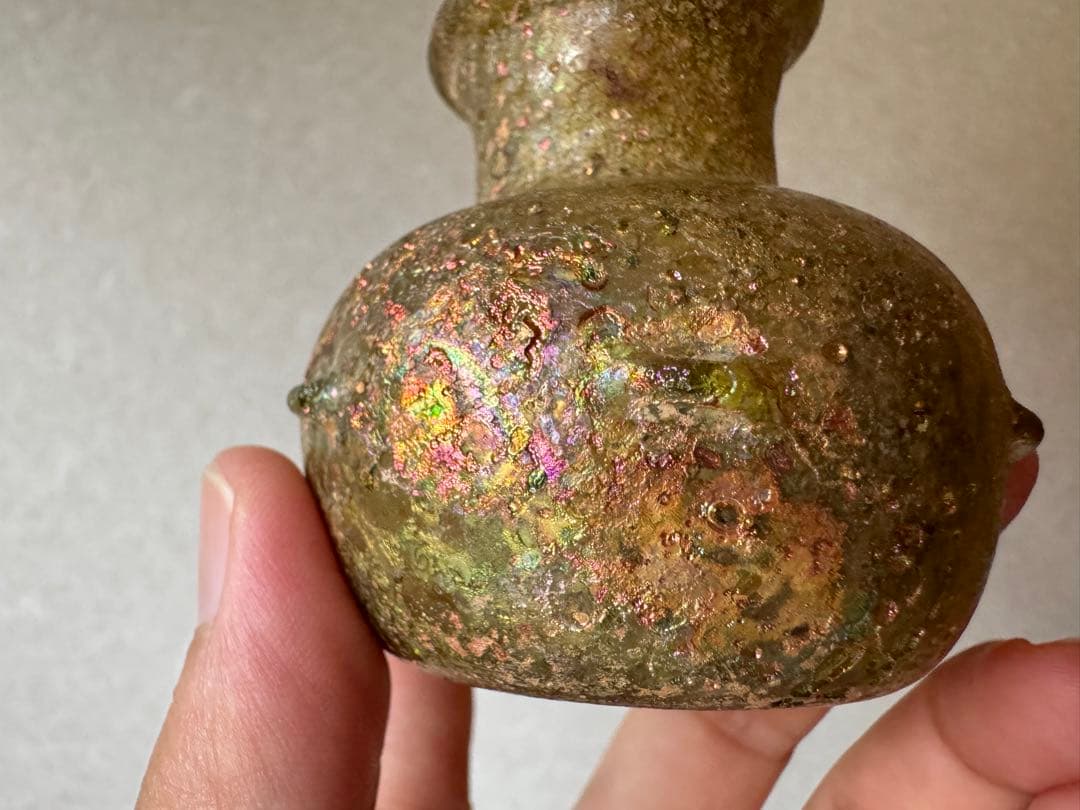 大名品　ローマングラス茶入　茶道具