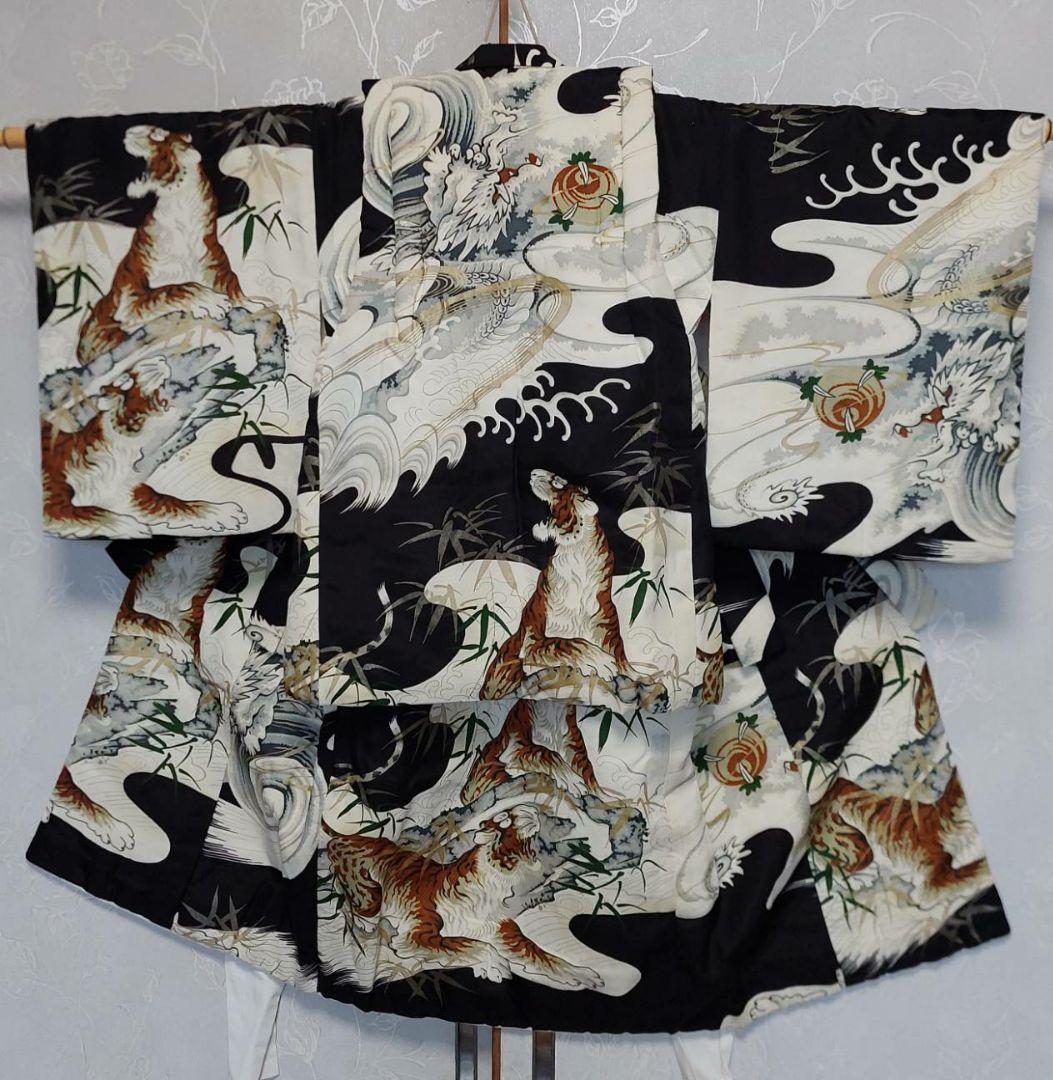 NA328アンティーク子供着物七五三被布着物2点セット綺麗着丈79センチ裄丈45