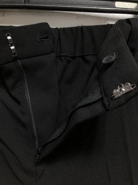 新品☆6L黒系無地ストレッチ洗えるストレートパンツスーツ〇p913