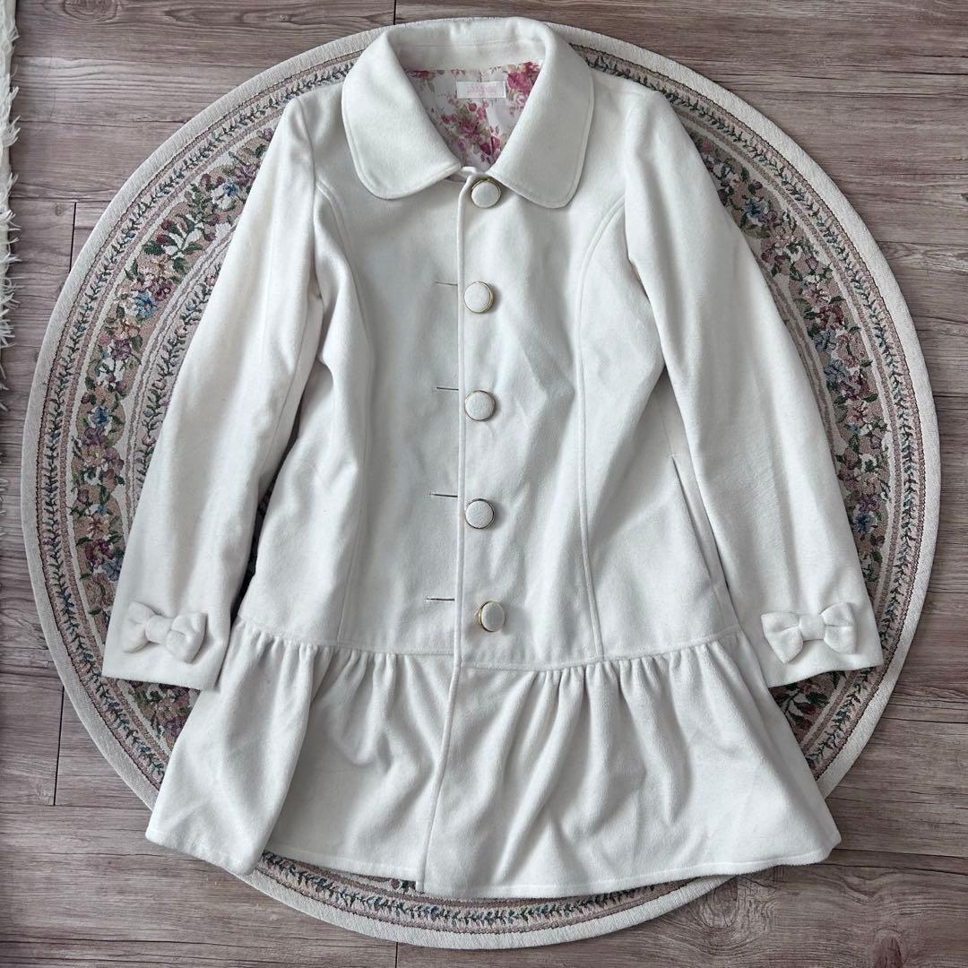 LIZLISA ホワイト 花柄 長袖 コート