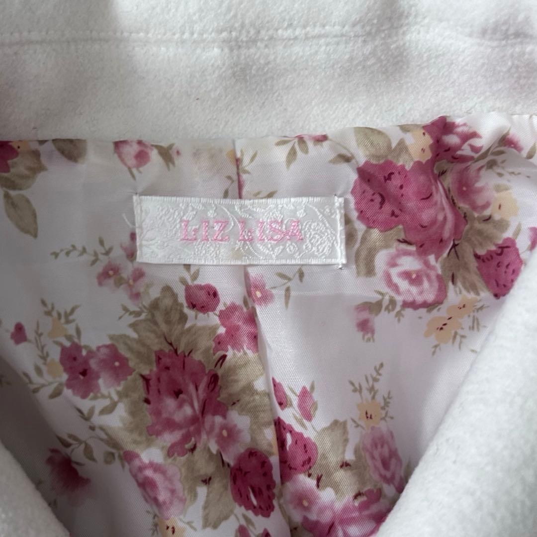 LIZLISA ホワイト 花柄 長袖 コート