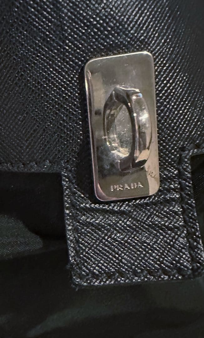 PRADプラダ　ボストンバッグ　三角プレート　ナイロン　ブラック　旅行