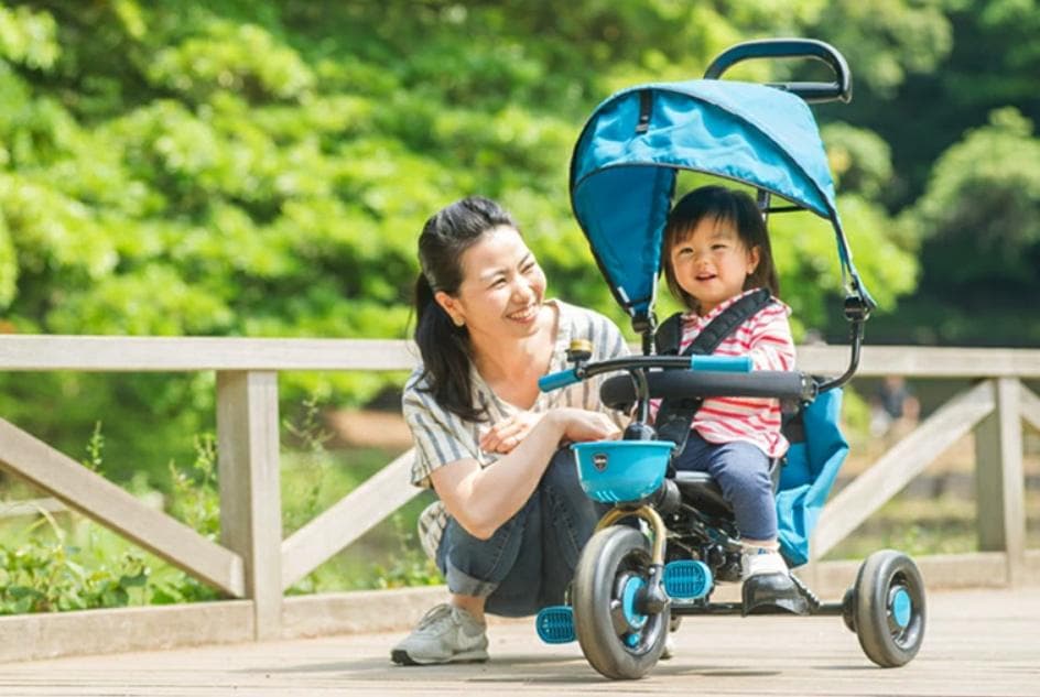 美品 ides コンポフィット2 ♪ アイデス三輪車◆タイヤロック付◆制御棒付◆