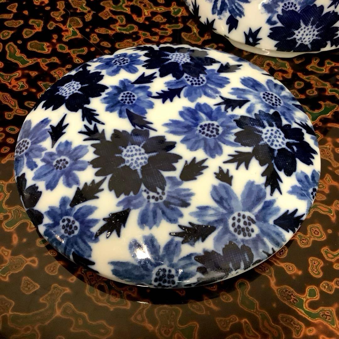 美濃焼　明泉窯　染付花紋　二段重