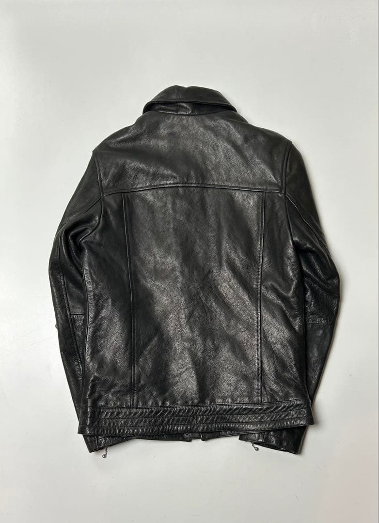 Acoustic ブラック　レザー　シングルライダースジャケット　Lサイズ