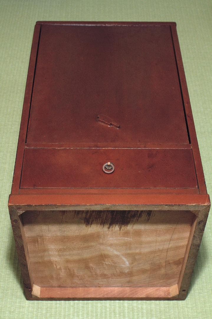 明治-大正時代 朱塗 化粧箱