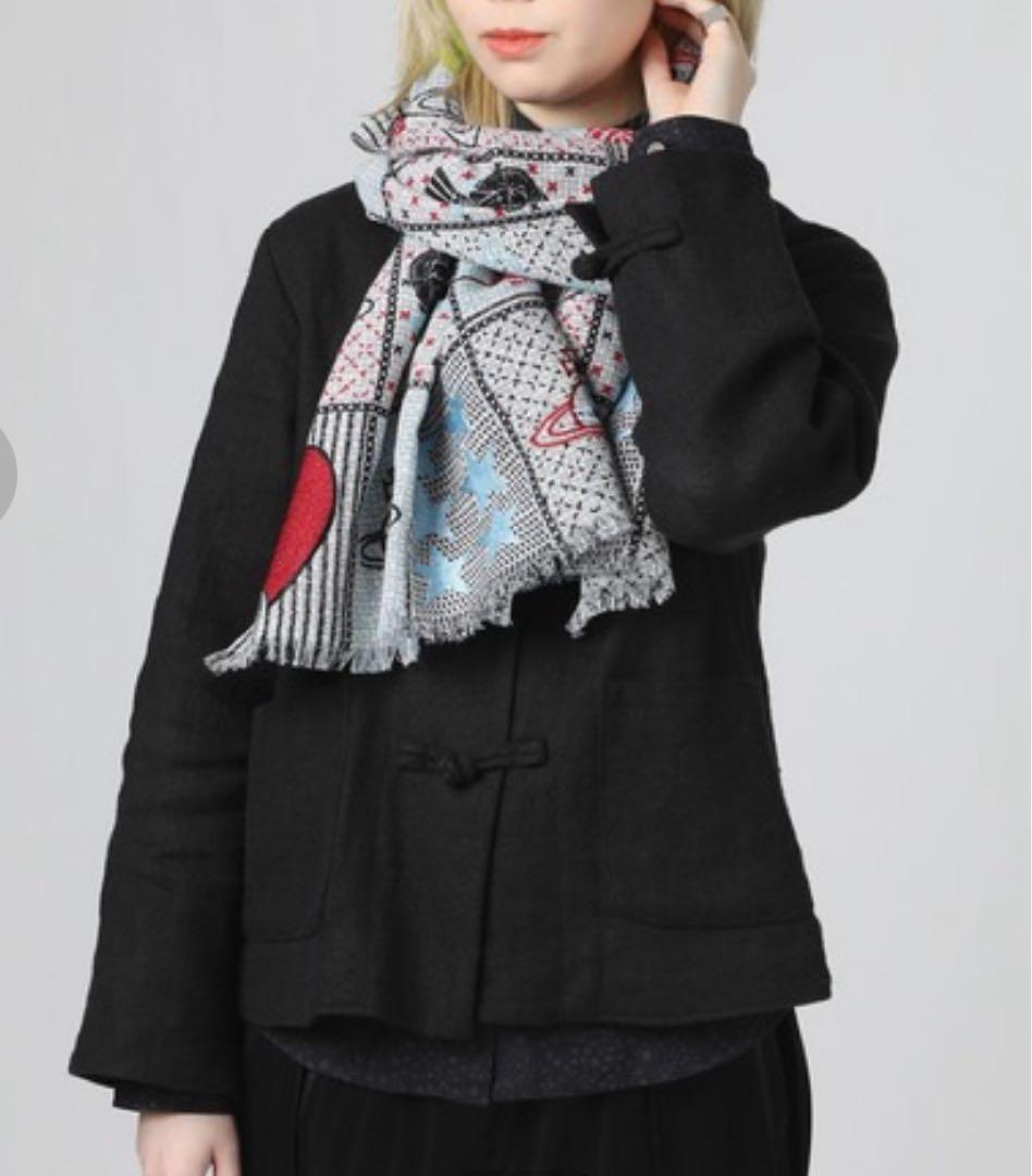 Vivienne Westwood オーブ　コットン　麻　刺繍　ストール