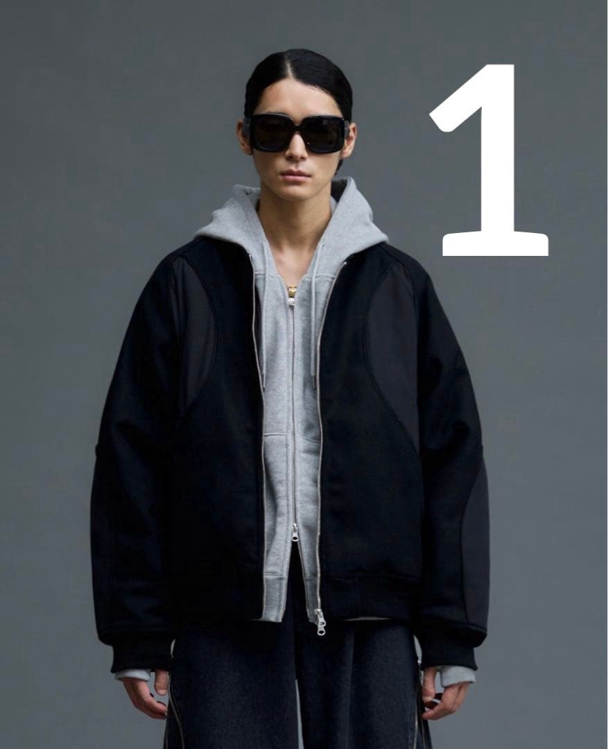 ジャケット・アウター soerte WOOL BLEND SWITCHING BLOUSON 1