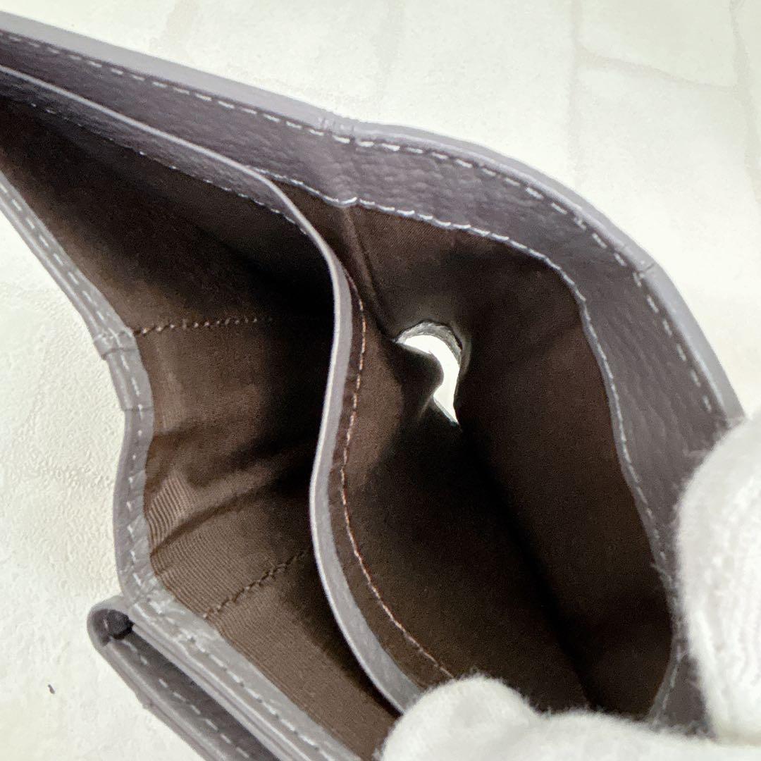 美品✨ラシット 折財布 モノグラムハーフウォレット グレー ラウンドジップ