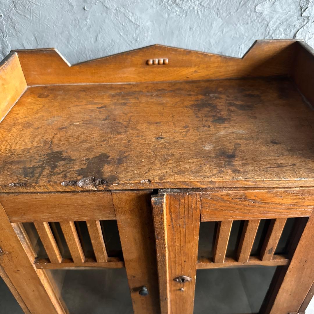 瞬間的お値下げ❗️ヴィンテージ　ミニガラス戸棚　食器棚　書棚