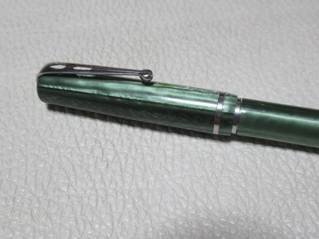 美品 希少 1950年代 米国製◆エスターブルック 緑黒模様セルロイド ペンシル