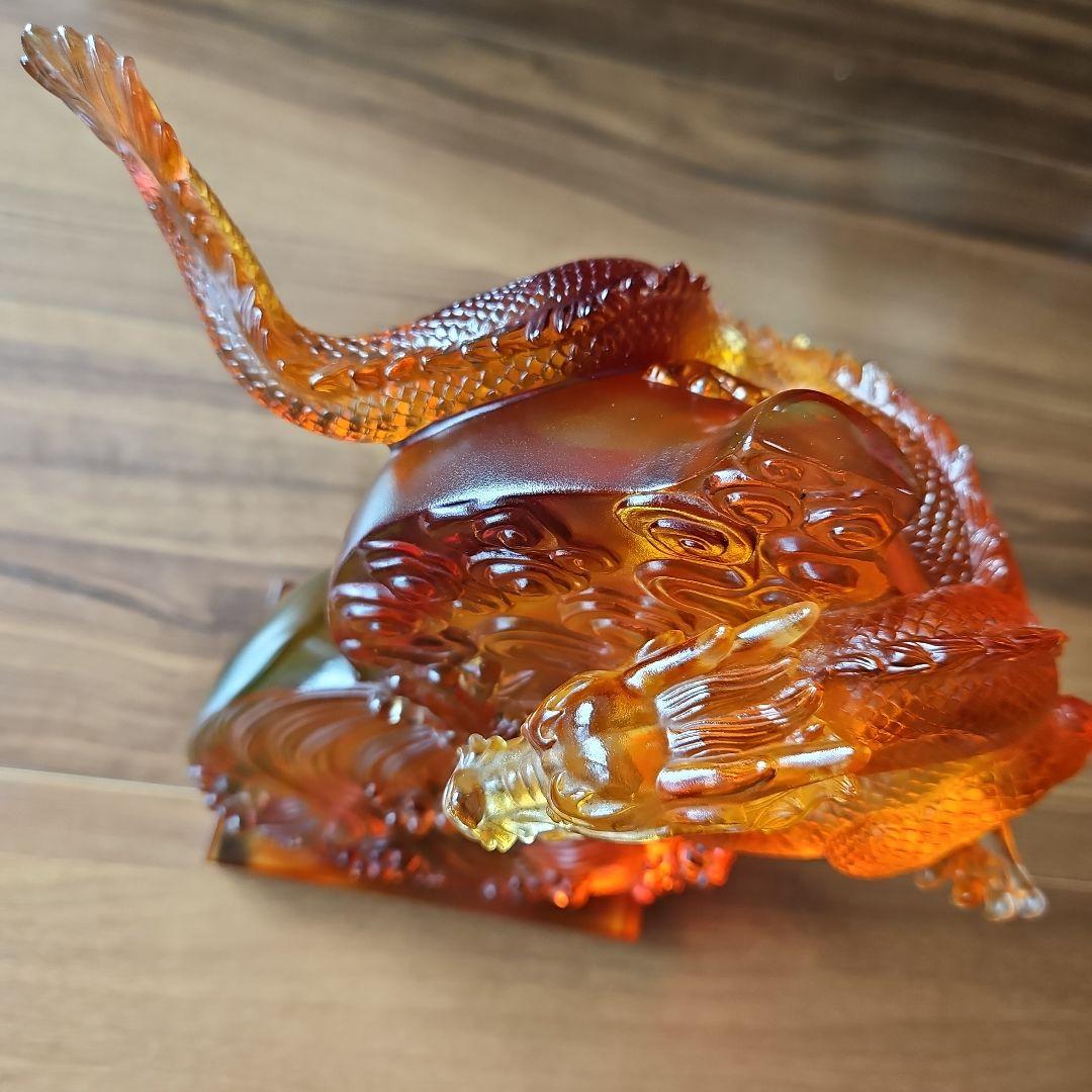 瑠璃工房 龍 辰 瓢箪 波 置物 オブジェ 大きめ 石