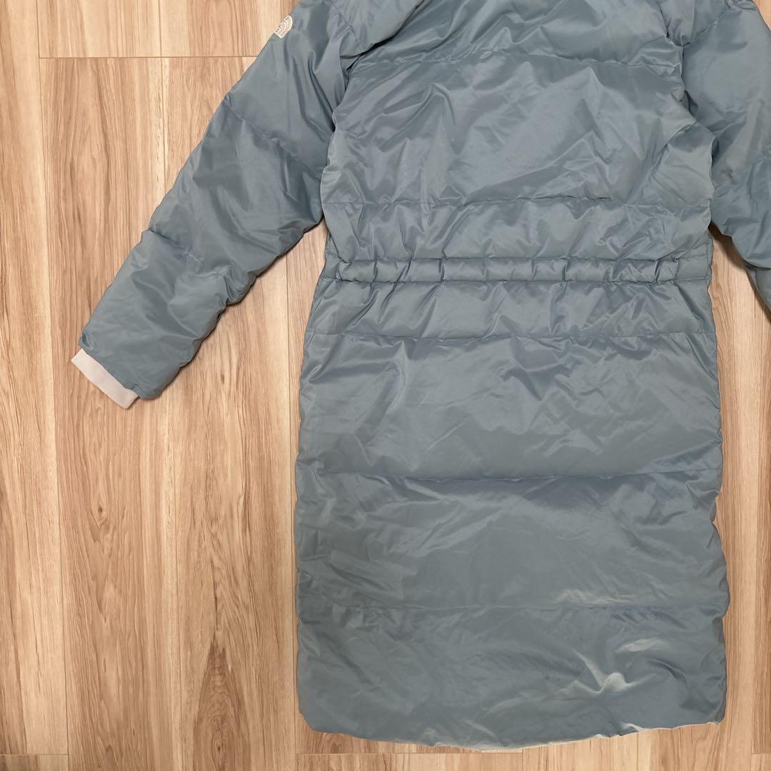 【希少カラー】ノースフェイス ロングダウン ベンチコート 肩ロゴ レディースM