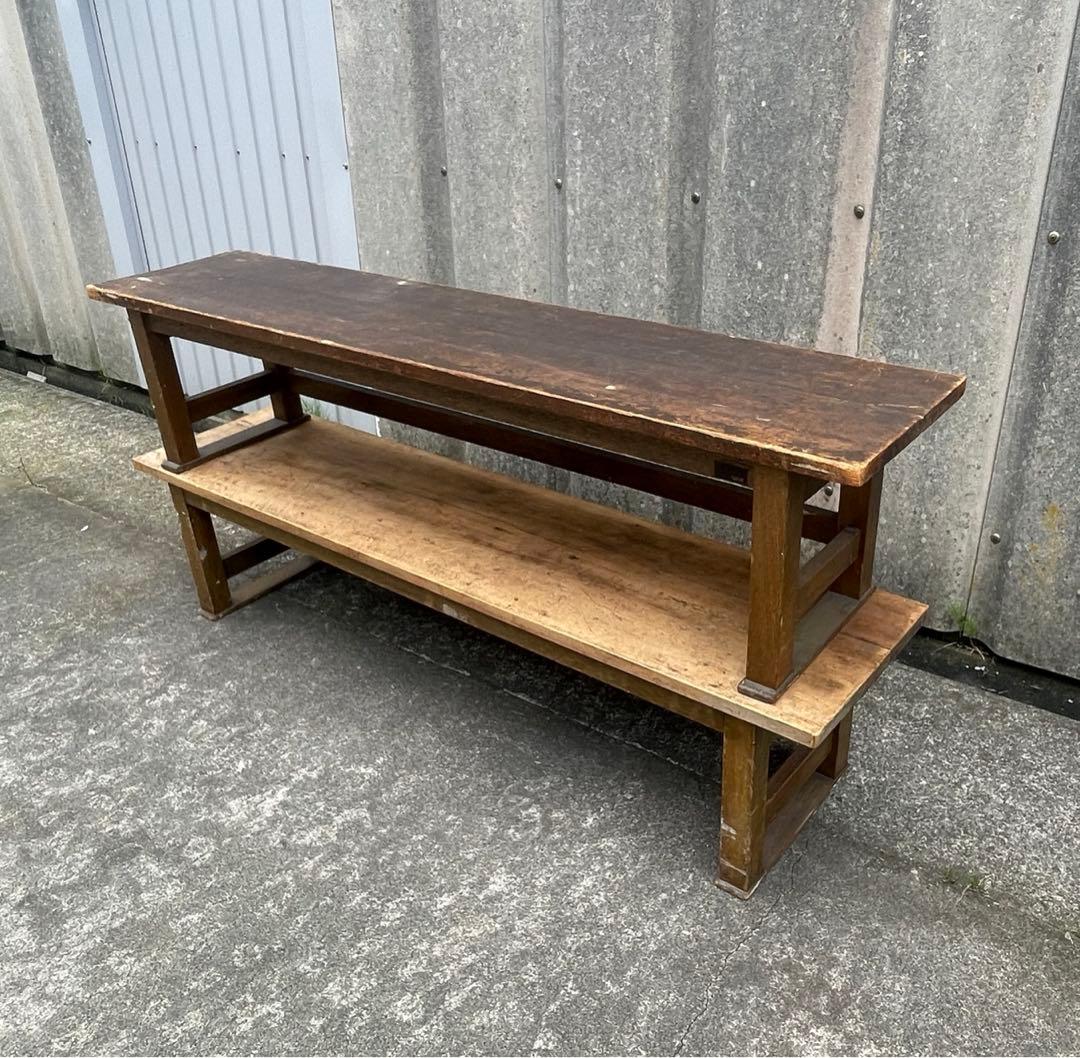 稀少/ビンテージ/古道具/当時物/無垢材/寺子屋/長机/作業台/店舗什器/②